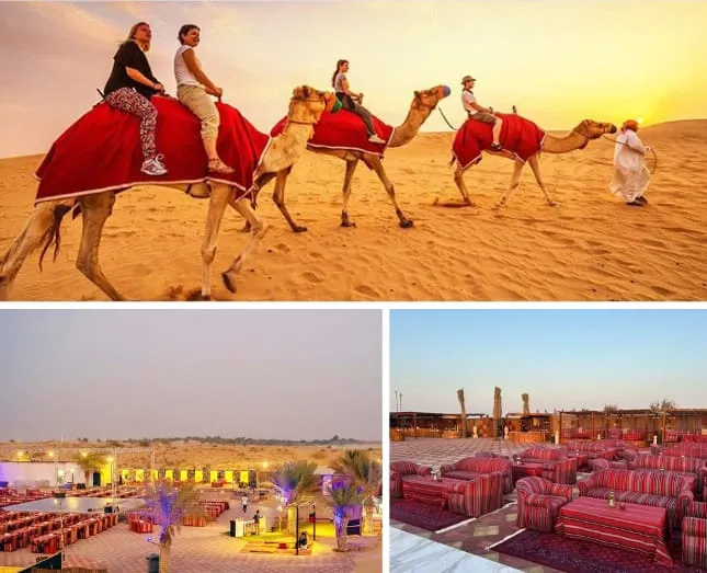 Sunset photo stop in Dubai desert safari with panoramic dunes
